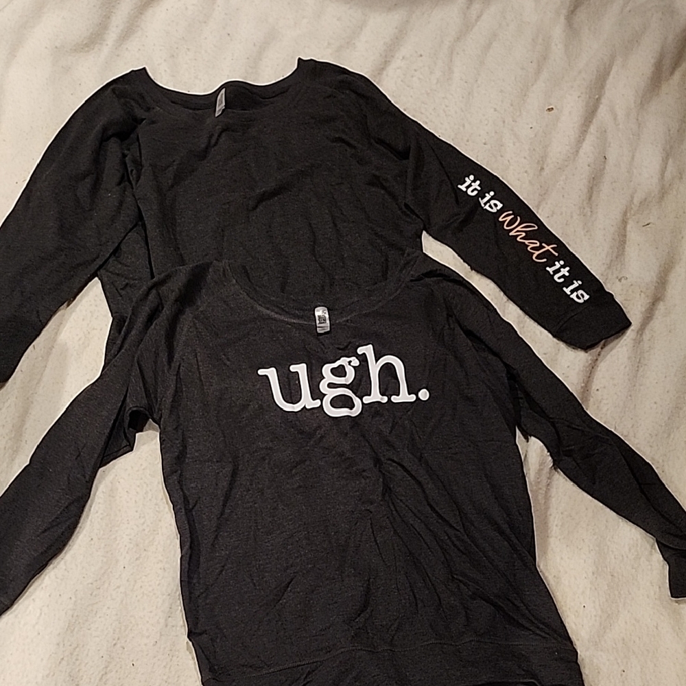 Ladies Black Graphic Long Sleeve Shirt-2